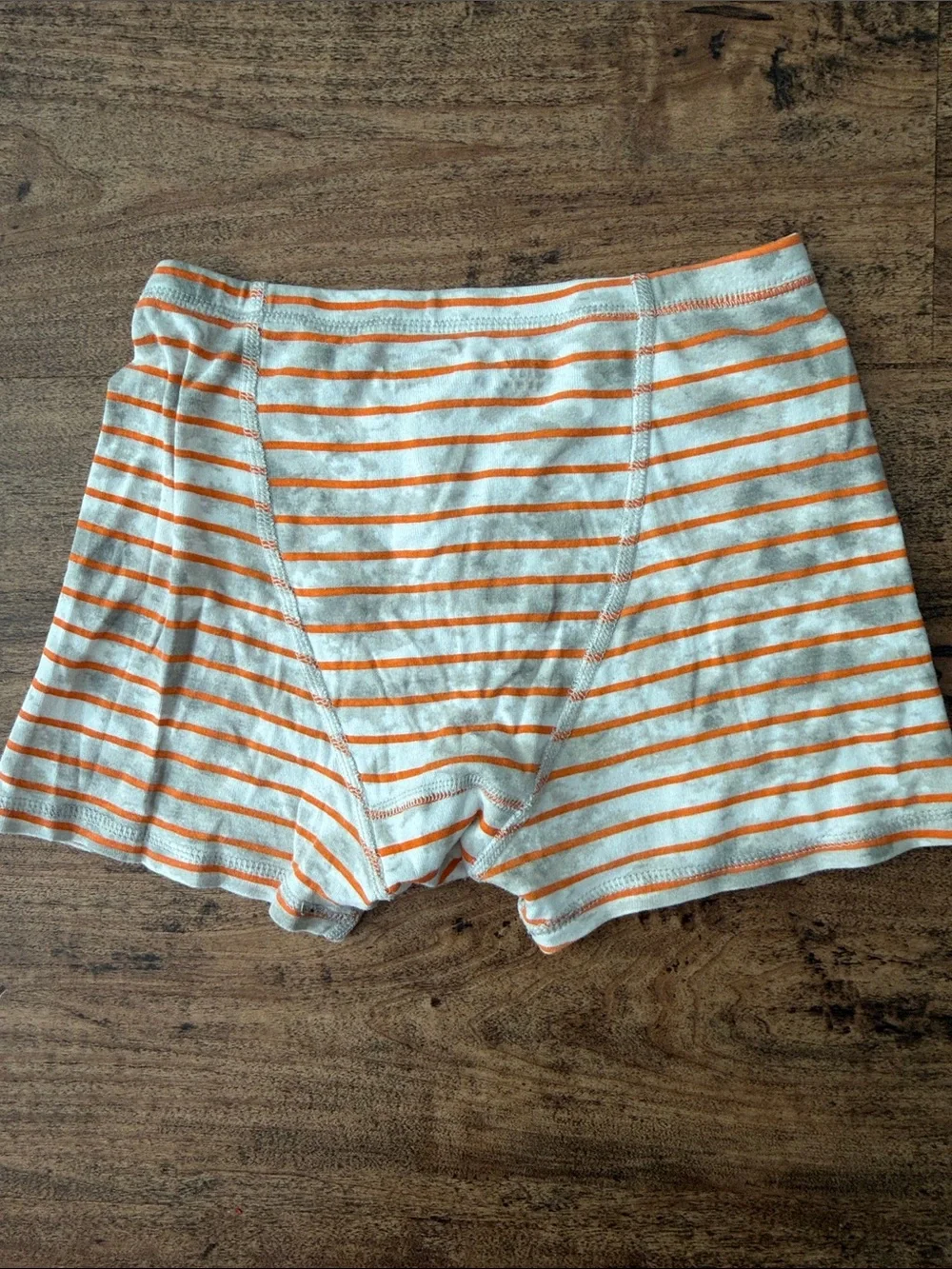 Boy’s Striped Cotton Boxer Briefs - Orange/White size xl 12